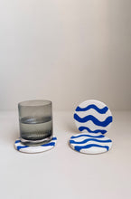 Load image into Gallery viewer, Elikia Wave Coin Coaster Set - Blue
