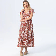 Load image into Gallery viewer, Signature Riveria Dress - Cream &amp; Rust
