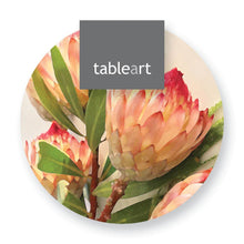 Load image into Gallery viewer, Pack of 6 Tableart round coasters with Protea Robijn Red image
