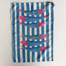 Load image into Gallery viewer, JW Designs Tea Towel - Striped Sardines
