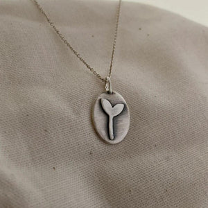 Liwo Sterling Silver Seedling Pendant on silver chain