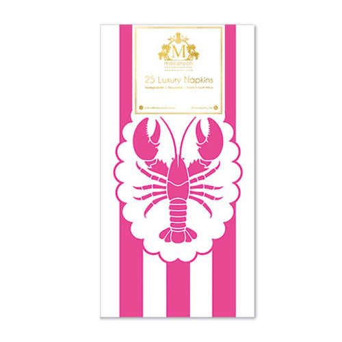 Macaroon Slimline Napkins - Lobster Pink