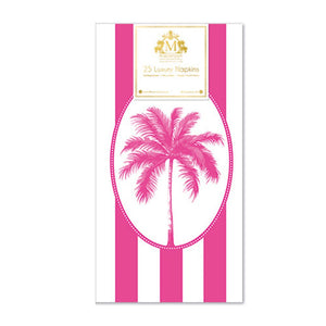 Macaroon Slimline Napkins - Palm Ruby