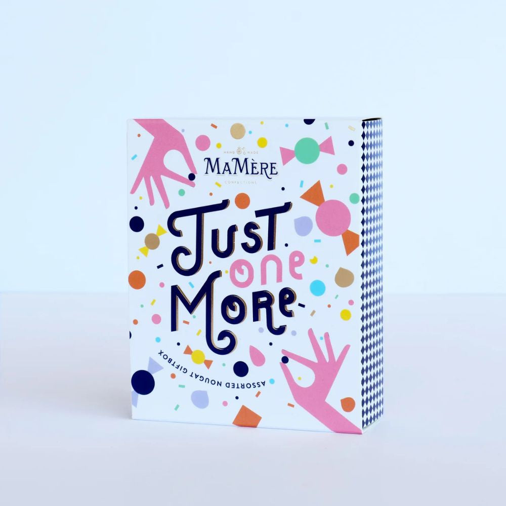 Box of Ma Mere nougat with Just One More written on it