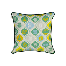 Load image into Gallery viewer, Decorative pillow with geometric pattern on a white background

