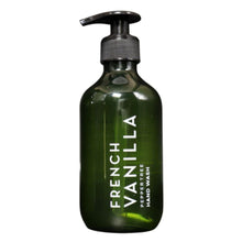 Load image into Gallery viewer, Green bottle of French Vanilla hand wash with pump on a white background
