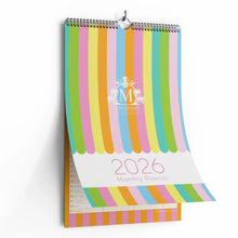 Load image into Gallery viewer, Colorful striped planner with &#39;2026&#39; on a white background

