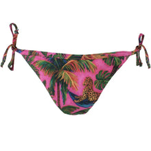Load image into Gallery viewer, Tropical print bikini bottom with cheetah design on a white background
