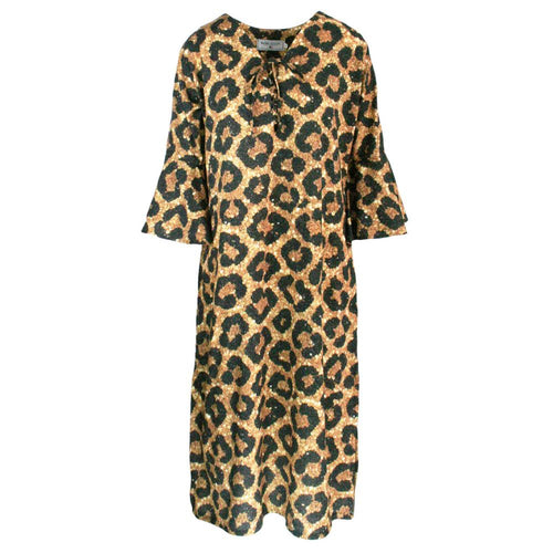 Leopard print dress on a white background