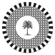 Load image into Gallery viewer, Macaroon Round Disposable Placemats with Matching Coasters -  Palm Beach Ebony
