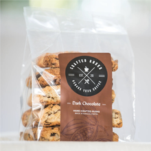 Load image into Gallery viewer, Packaged chocolate rusks with a 'Crafted Rusks' label on a white background
