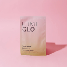 Load image into Gallery viewer, Lumi Glo sheet mask packaging on a pink background
