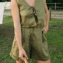 Load image into Gallery viewer, Elula Isla Pleated  Shorts - Khaki
