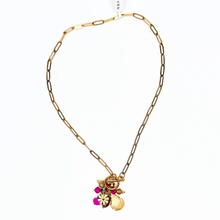 Load image into Gallery viewer, The Nikabox Paperclip Necklace - Magenta Teardrop
