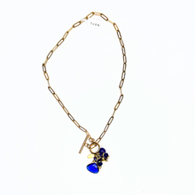 Load image into Gallery viewer, The Nikabox Paperclip Necklace - Royal Blue Teardrop
