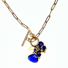 Load image into Gallery viewer, The Nikabox Paperclip Necklace - Royal Blue Teardrop
