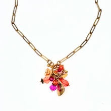 Load image into Gallery viewer, The Nikabox Paperclip Necklace - Pink Flowers
