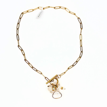 Load image into Gallery viewer, Gold chain necklace with charms on a white background
