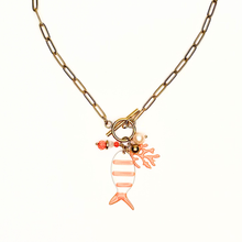 Load image into Gallery viewer, The Nikabox Paperclip Necklace - Orange Coral Fish
