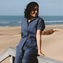 Load image into Gallery viewer, Trinity Dahlia Shirt - Navy
