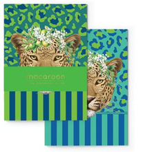 Load image into Gallery viewer, Two leopard-themed notebooks with green and blue patterns on a white background
