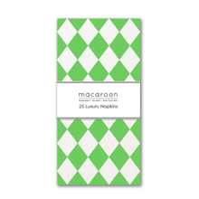 Load image into Gallery viewer, Macaroon Luxury Slim Paper  Napkins  - Harlequin Apple Green
