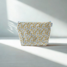Load image into Gallery viewer, Di &amp; Glynni Large Cosmetic Bag - Gold Leaves
