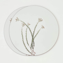 Load image into Gallery viewer, Round Tableart placemats with floral fynbos design on a white background
