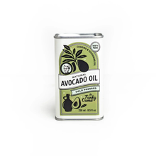 Load image into Gallery viewer, A cylindrical metal tin of Funky Ouma's Natural Avocado Oil, cold pressed and 100% pure, shown on a clean white background.

