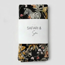 Load image into Gallery viewer, Safari &amp; Sea 2 pk Napkins - Mziki Mischief Black
