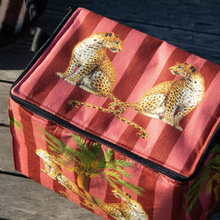 Load image into Gallery viewer, Hayward &amp; Haines  Lunch Bag Large - Leopard Glow Lava &amp; Tea Rose Stripe
