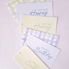 Load image into Gallery viewer, Gift Bow &amp; Co Gift Tags - Gingham Green &amp; Blue

