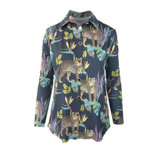 Load image into Gallery viewer, Rush Resort Luxe Shirt - Cobalt Leopard
