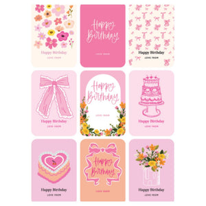 Studio Italiana Gift Birthday Stickers - Pink Bow