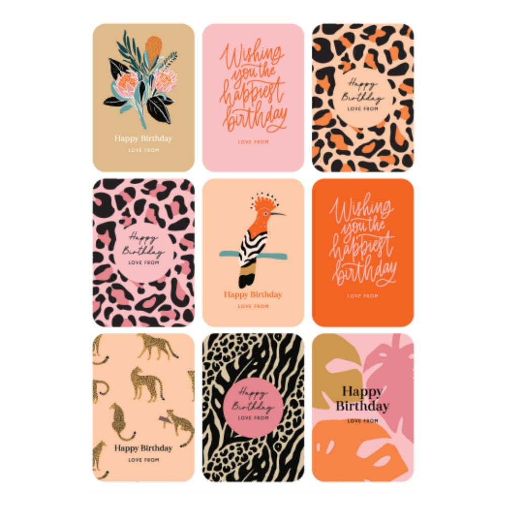 Studio Italiana Gift Birthday Stickers - Animal Print