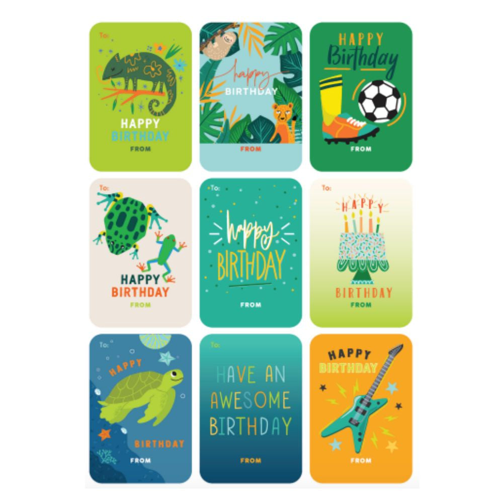 Studio Italiana Gift Birthday Stickers - Frog & Guitar