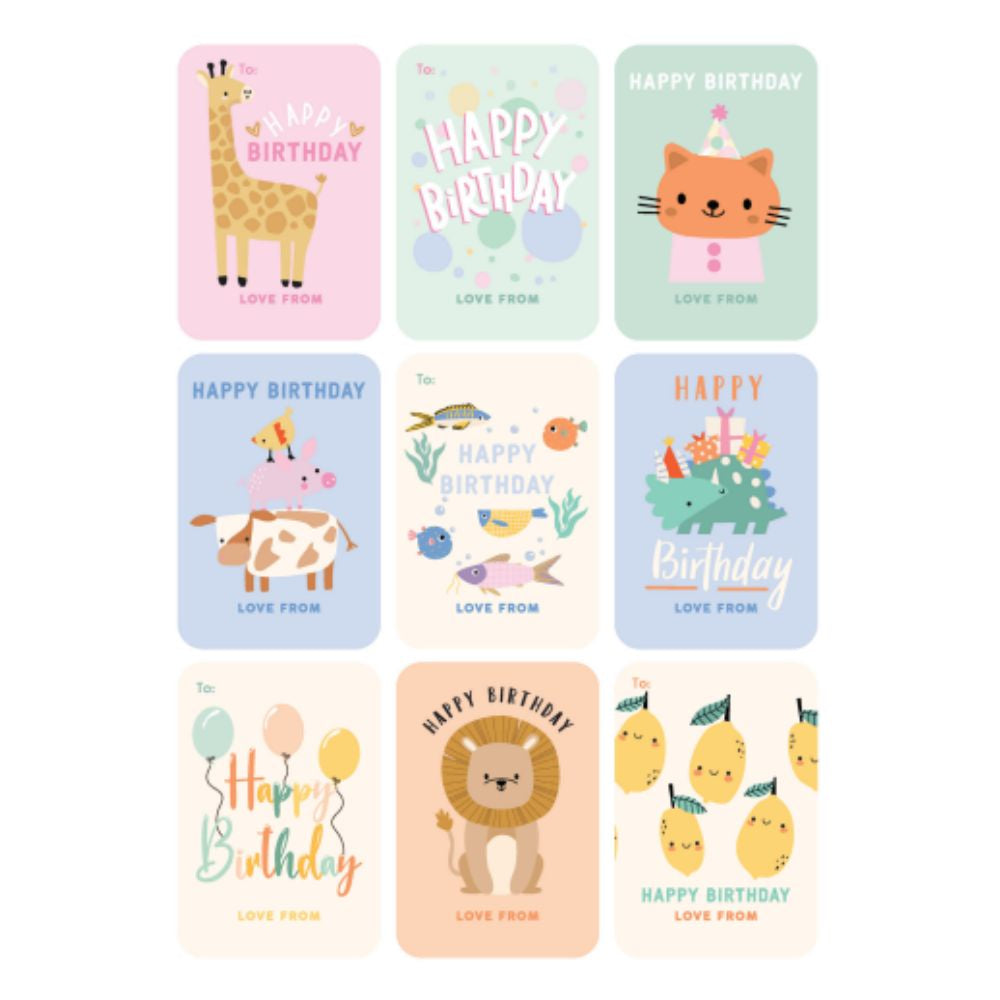 Studio Italiana Gift Birthday Stickers - Lemon & Giraffe