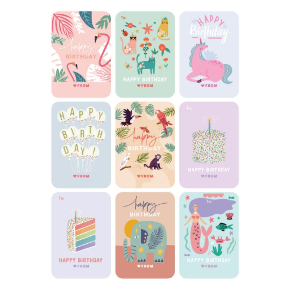 Studio Italiana Gift Birthday Stickers - Unicorn &  Mermaid