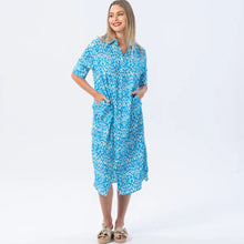 Load image into Gallery viewer, Signature by Des Tahiti Dress - Turquoise &amp; White
