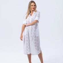 Load image into Gallery viewer, Signature by Des Tahiti Dress - White Anglaise
