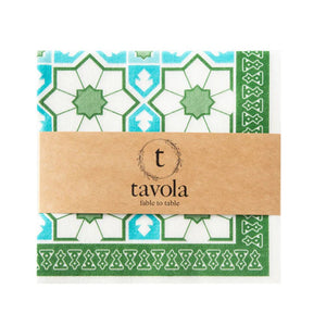 Moroccan Tile Napkins - Green/Teal