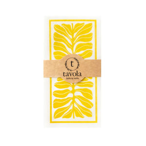 Tavola Leaf Slim Napkins pk of 24 - Mustard