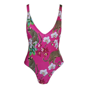 Rush V-Neck Full Costume - Leopards Kiss Pink