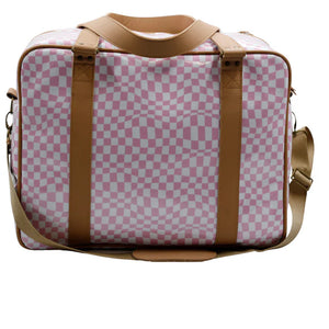 IY Overnight Bag - Warped Check Pink