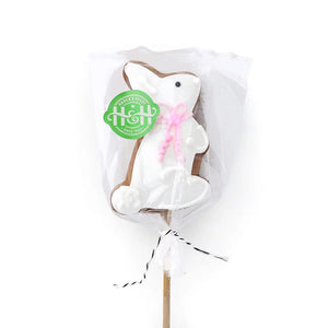 Harck & Heart Gingerbread Bunny Pop - White with pink bow