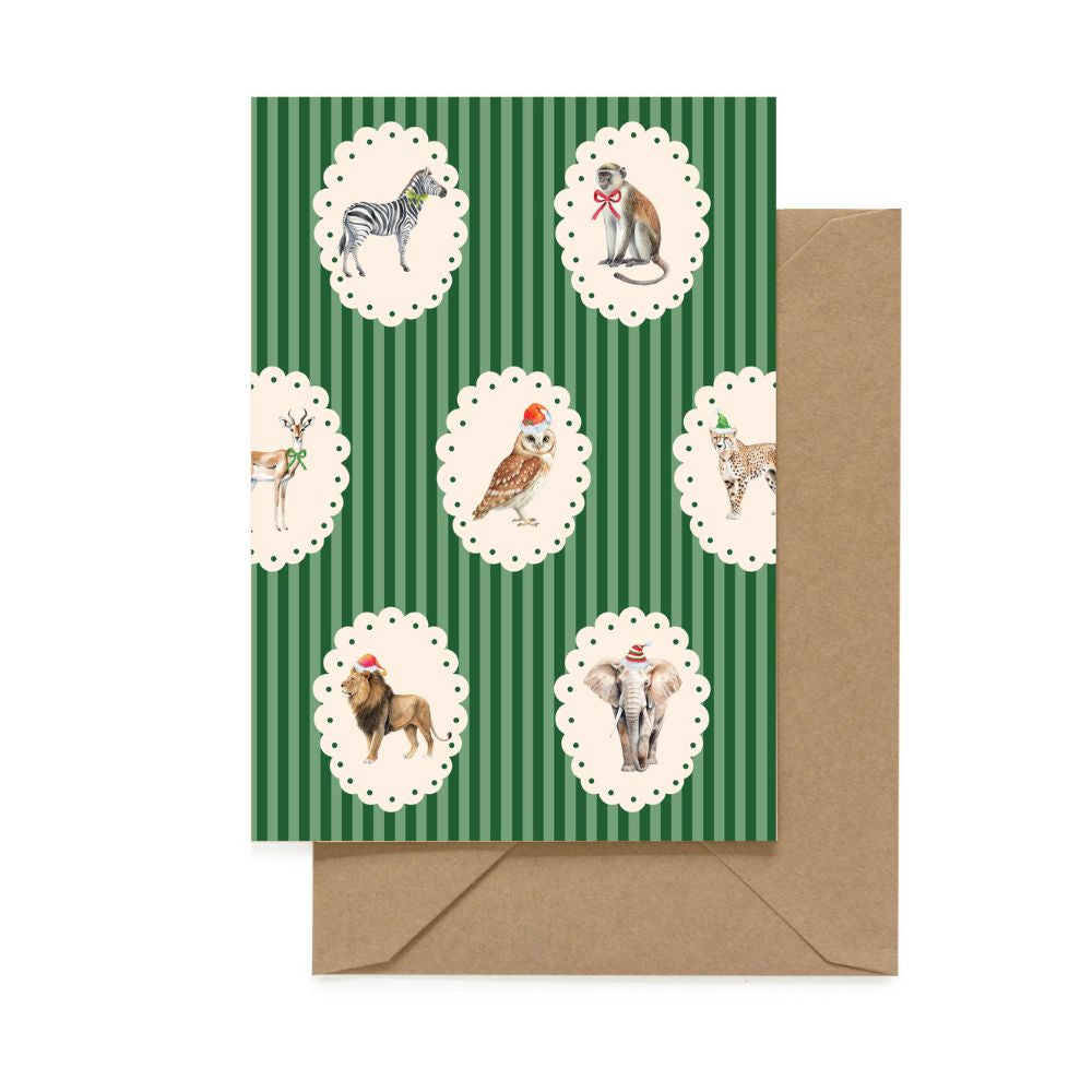 Studio Italiana Card - Wild Christmas Green