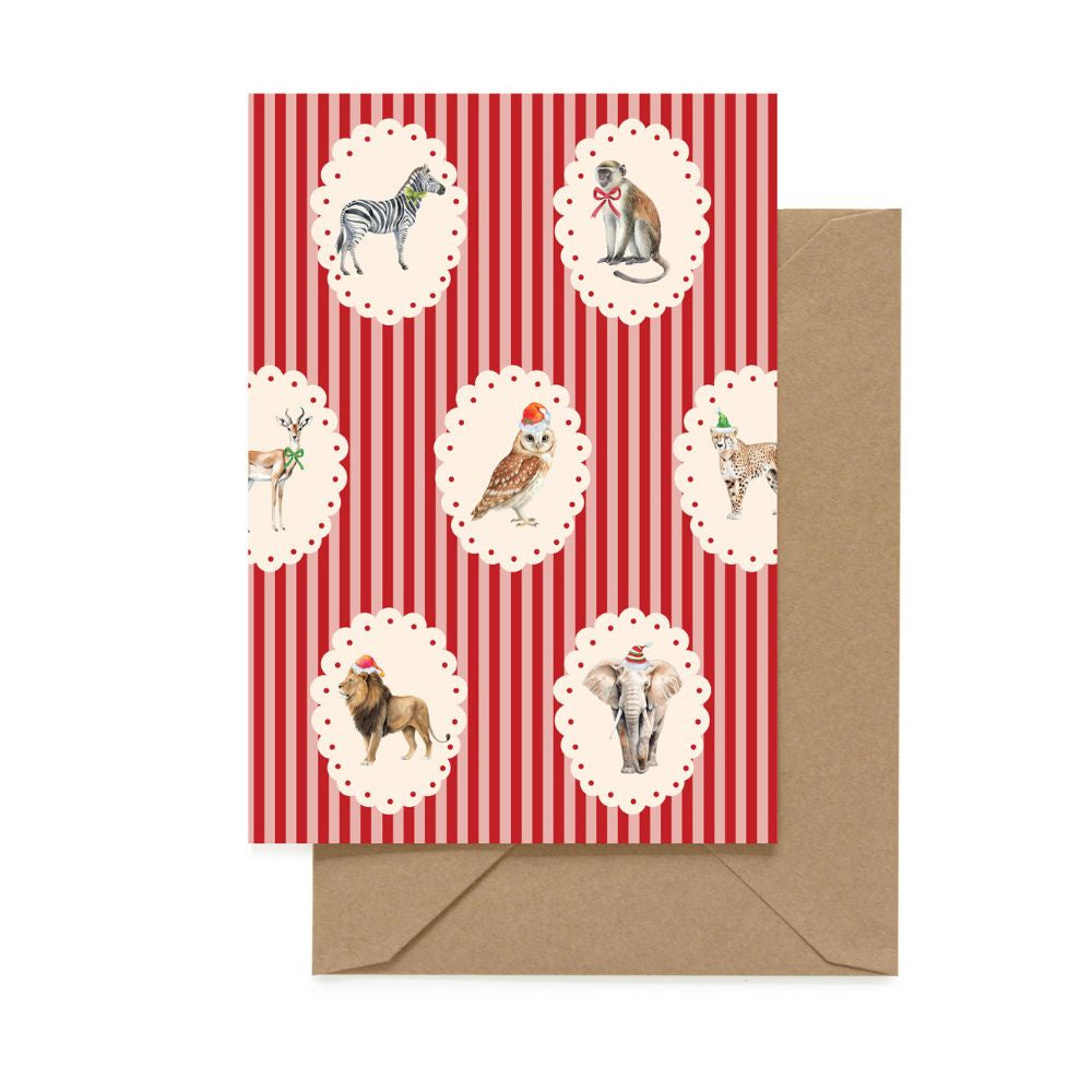Studio Italiana Card - Wild Christmas Red