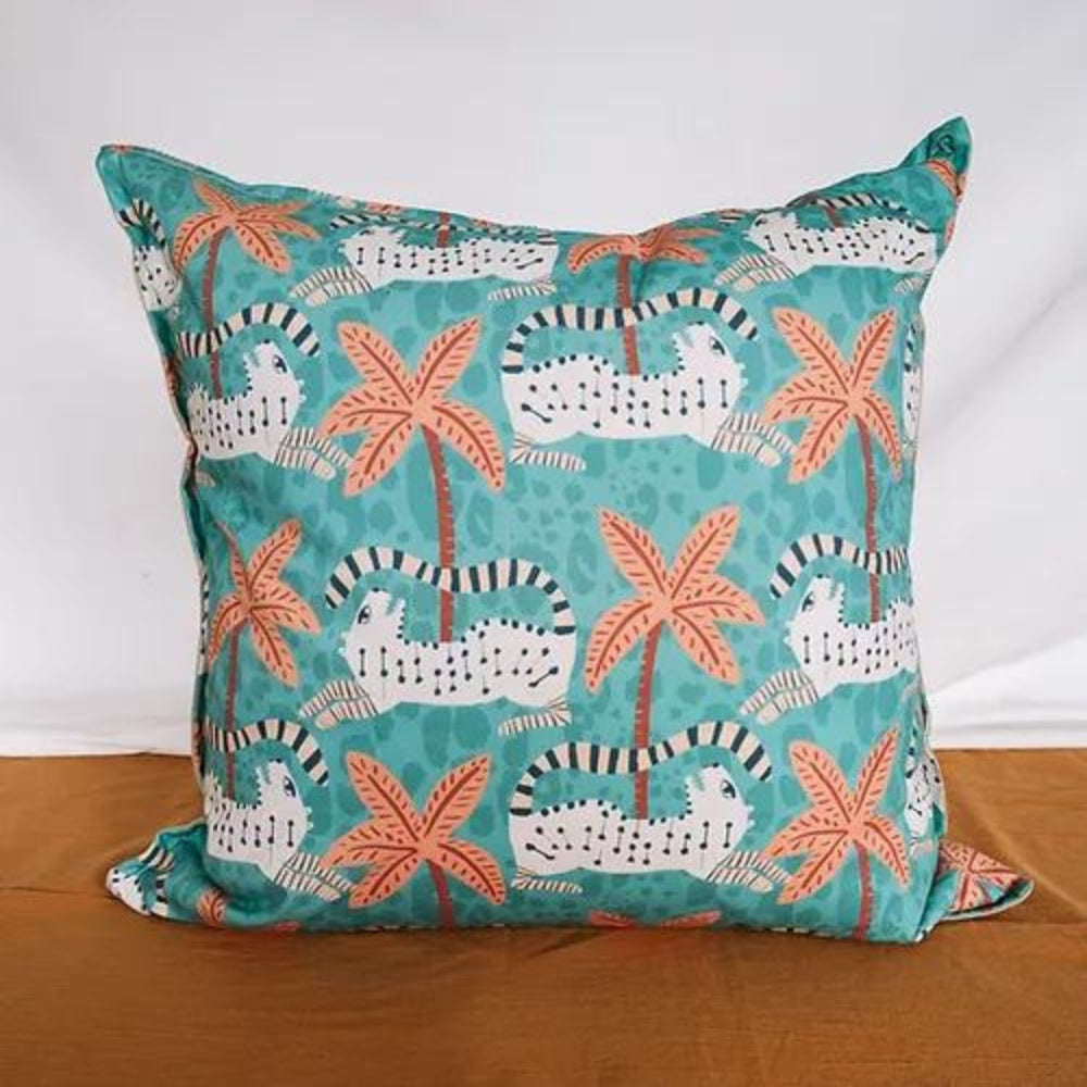 Mooch Wild Cat Cushion Cover 60x60cm - Teal