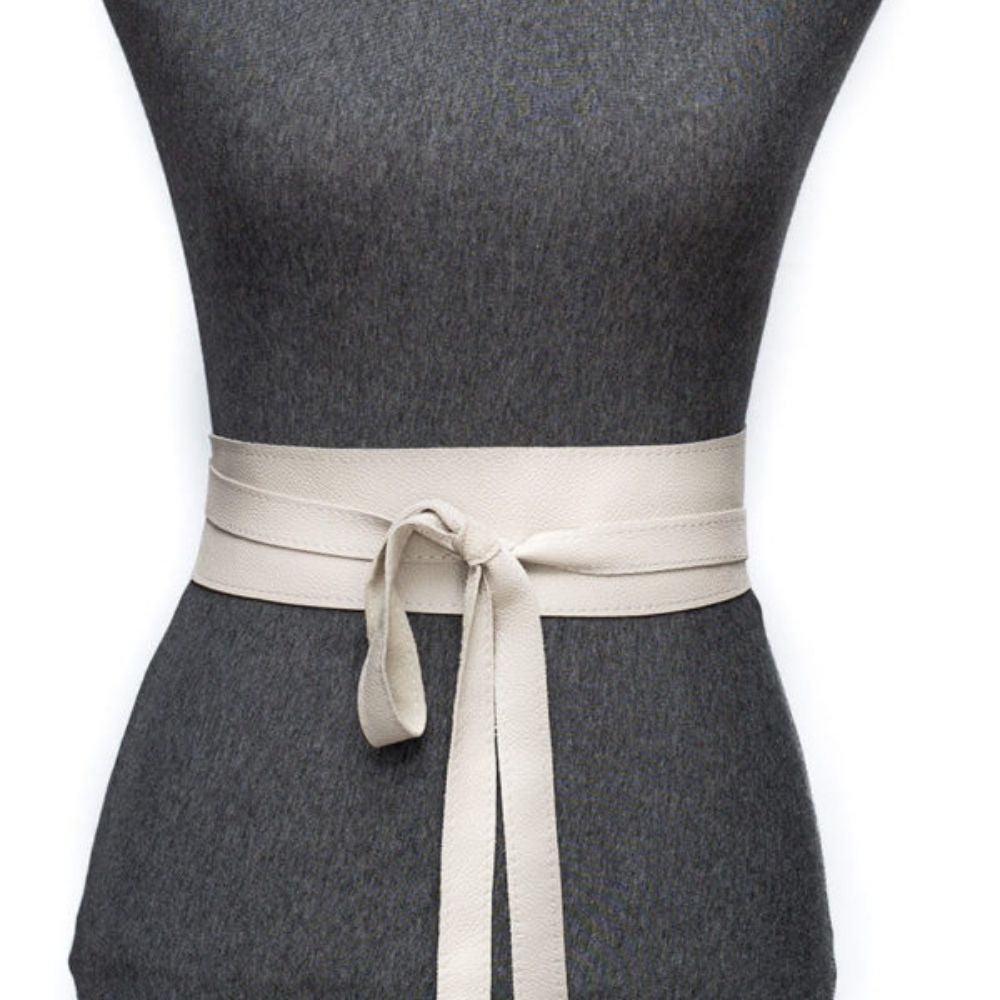Trinity Leather Wrap Belt - nude