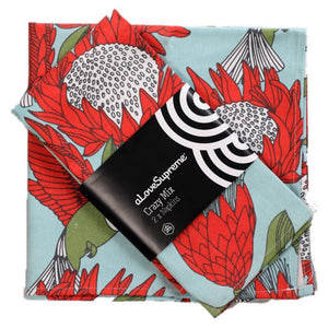 A Love Supreme napkins - protea blue